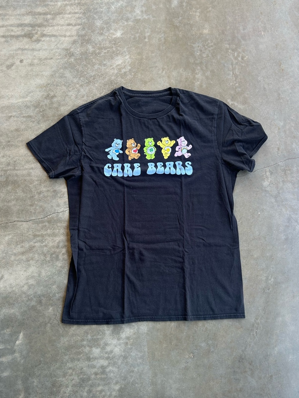 Care Bears Black Graphic Tee with Multicolor Characters